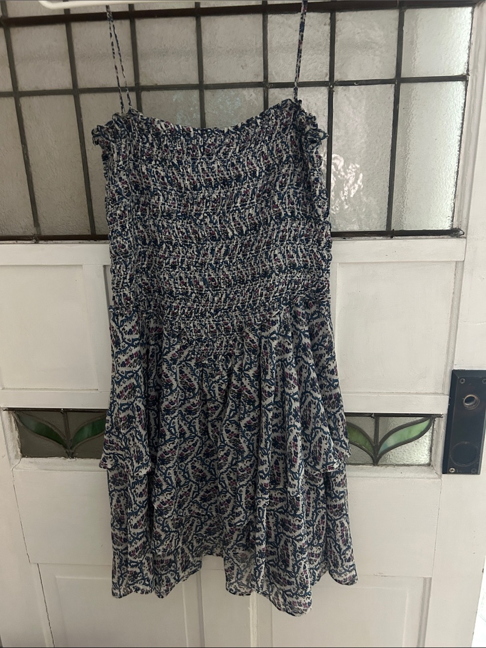 Isabel Marant Étoile Ecru Floral Tiered Ruffle Cotton Sundress - Picture 2 of 3